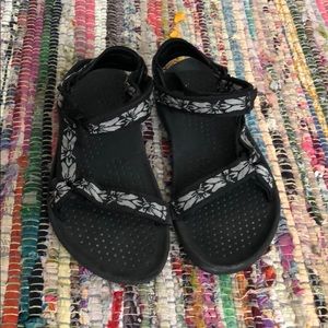 Black Teva sandals